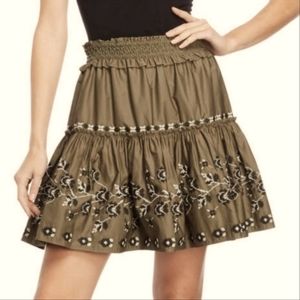 KATE SPADE Broome Street Embroidered Poplin Skirt